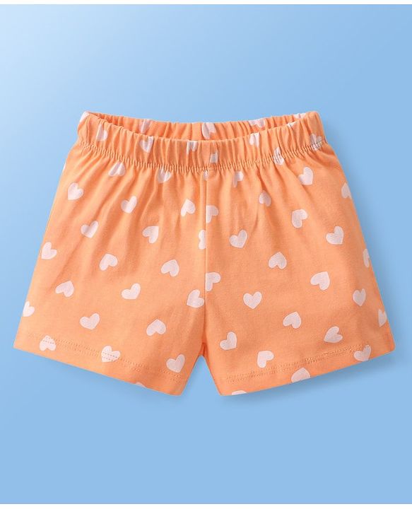 Babyhug Single Jersey Cotton Knit Ice Cream Printed Night Suit - White & Orange