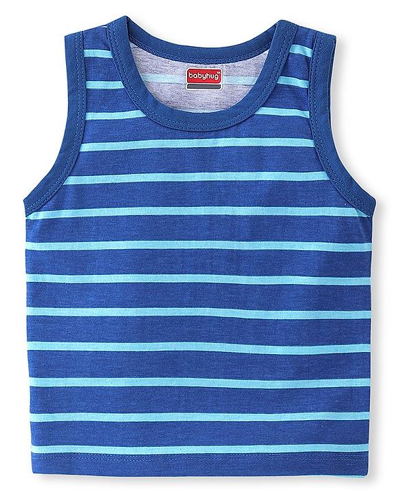 Babyhug 100% Cotton Knit Sleeveless Sandos With Wild Animal Print Pack of 3 - Multicolor