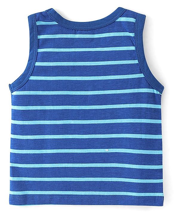 Babyhug 100% Cotton Knit Sleeveless Sandos With Wild Animal Print Pack of 3 - Multicolor