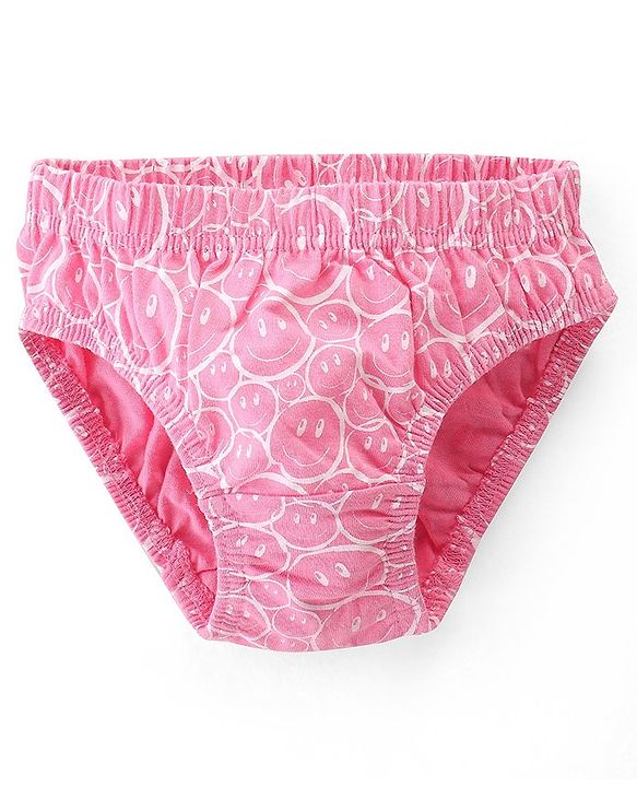 Babyhug 100% Cotton Antibacterial Panties Polka Dot Print Pack of 3 - Pink Yellow & Blue