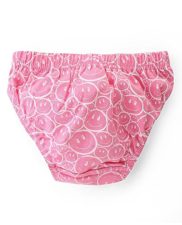 Babyhug 100% Cotton Antibacterial Panties Polka Dot Print Pack of 3 - Pink Yellow & Blue