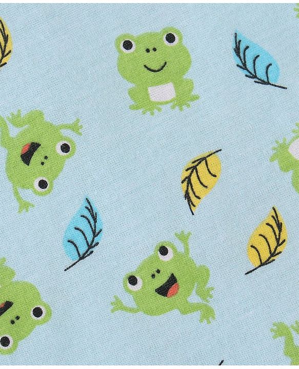 Babyhug 100% Cotton Single Jersey Knit Sleeveless Sando & Shorts Set Frog Print - Green & Yellow