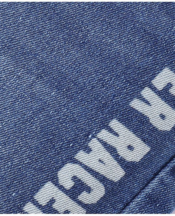 Babyhug Denim Full Length Joggers Text Print - Blue