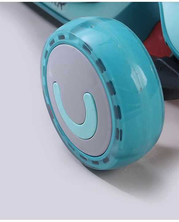 Babyhug Hawk 3in1 Foldable Kids Kick Scooter with Adjustable Seat LED Wheels Wide Standing Deck & 4 Level Height Adjustment