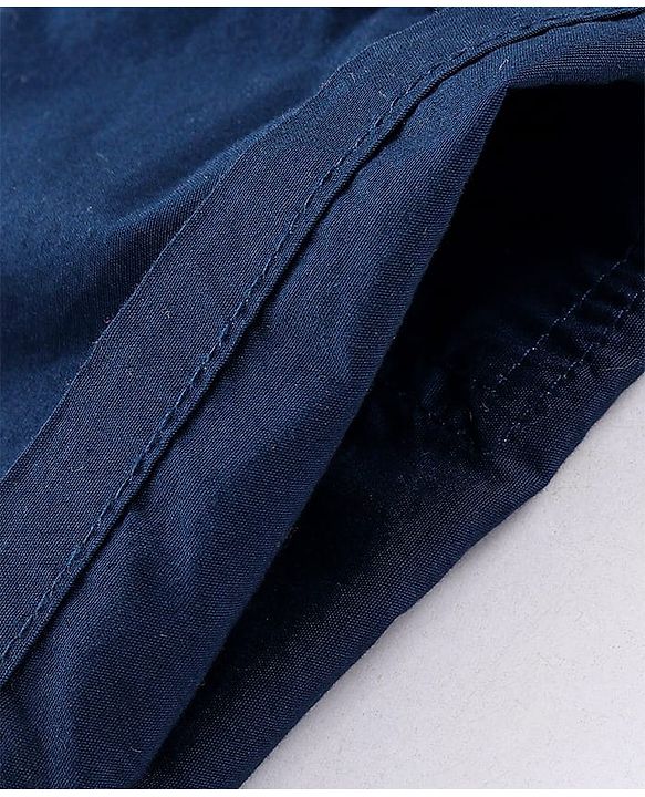 Babyhug Cotton Tussor Above Knee Length Bermuda - Navy Blue