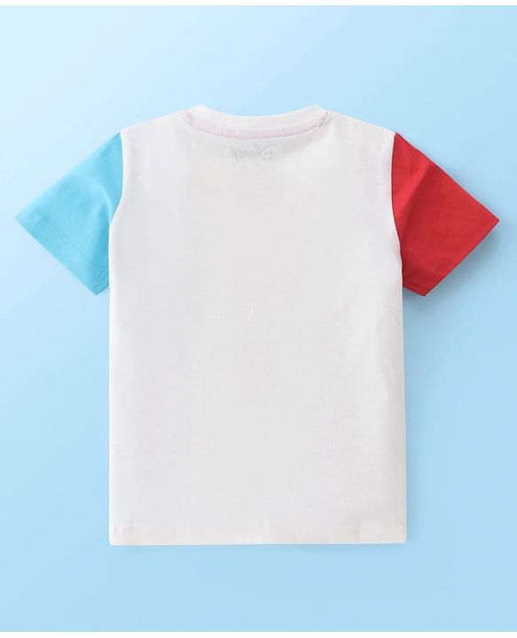 Babyhug Disney 100% Cotton Knit Half Sleeves T-Shirt Lion King Print - White