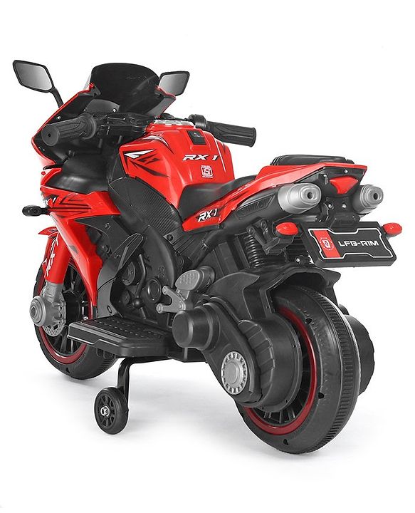 Babyhug R1 EV Battery Operated Ride On Bike With Music LED Lights & Hand Accelerator - Red