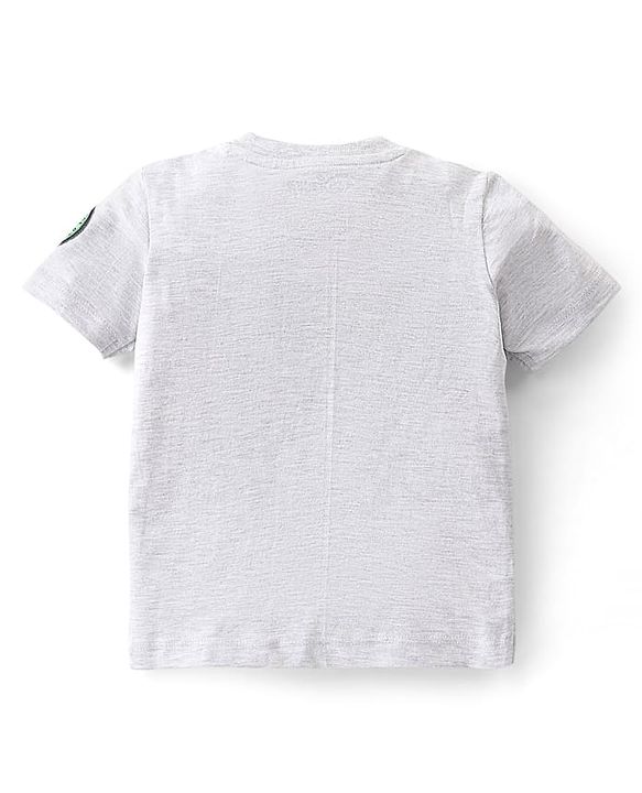Babyhug Disney Cotton Knit Dungaree With Half Sleeves T- Shirt And Mickey Mouse Print - Green