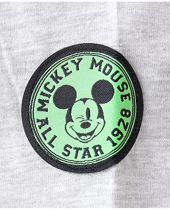 Babyhug Disney Cotton Knit Dungaree With Half Sleeves T- Shirt And Mickey Mouse Print - Green