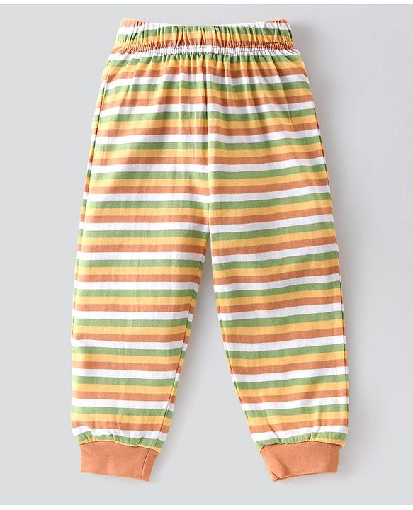 Babyhug Single Jersey Full Sleeves Night Suit Jungle Animals Print - White