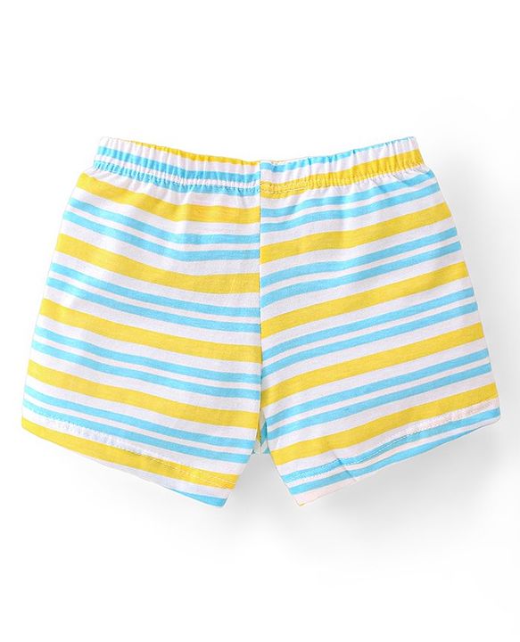 Babyhug 100% Cotton Knit Striped & Trunk Pack of 3 - Multicolour