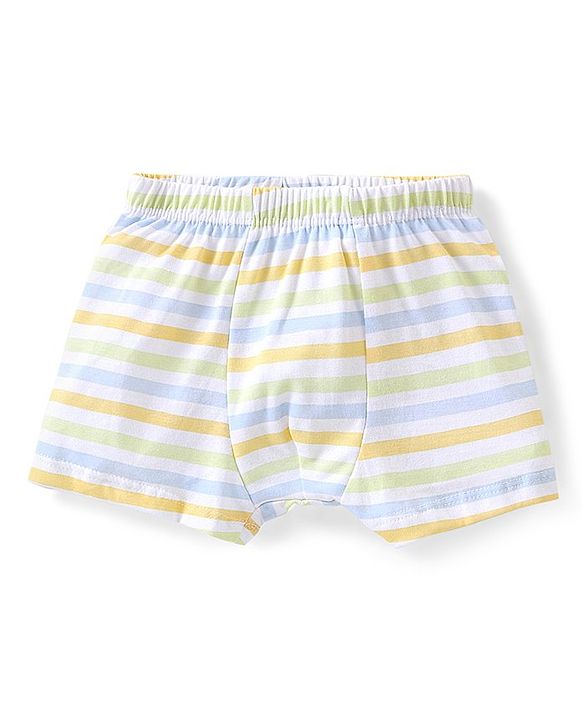 Babyhug 100% Cotton Printed Trunks Pack of 3 - Blue & Orange