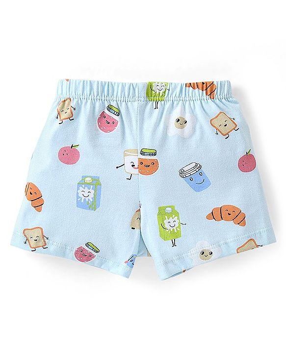 Babyhug 100% Cotton Printed Trunks Pack of 3 - Blue & Orange