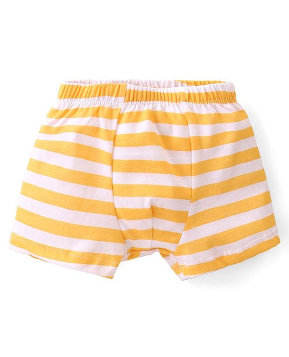Babyhug 100% Cotton Knit Striped & Lion Printed Trunks Pack of 3 - Multicolour