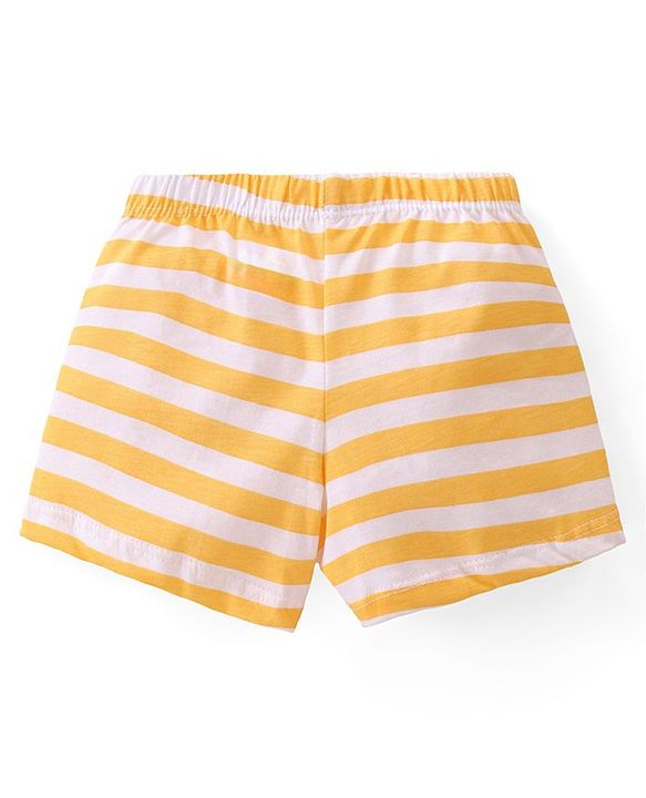Babyhug 100% Cotton Knit Striped & Lion Printed Trunks Pack of 3 - Multicolour