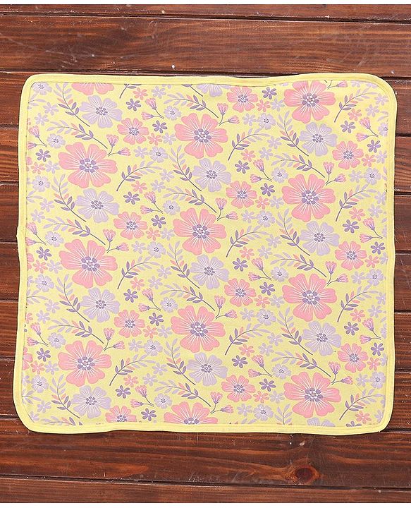 Babyhug Terry Knit Hooded Striped Bath Towel L 76.2 x B 76.2 cm - Yellow
