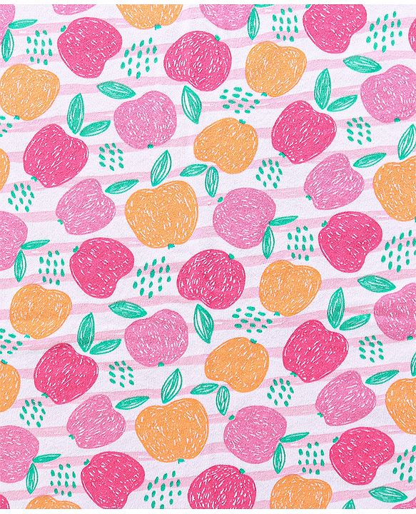 Babyhug Terry Knit Hooded Towel With Fruits Print L 75 x B 75 cm - Orange