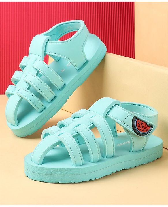 Cute Walk by Babyhug  Sandals with Velcro Closure & Watermelon  Applique - Light Blue