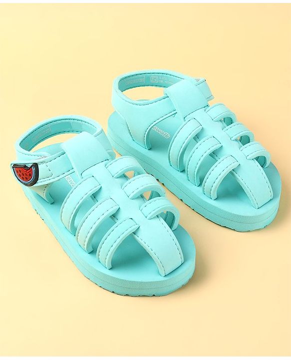 Cute Walk by Babyhug  Sandals with Velcro Closure & Watermelon  Applique - Light Blue