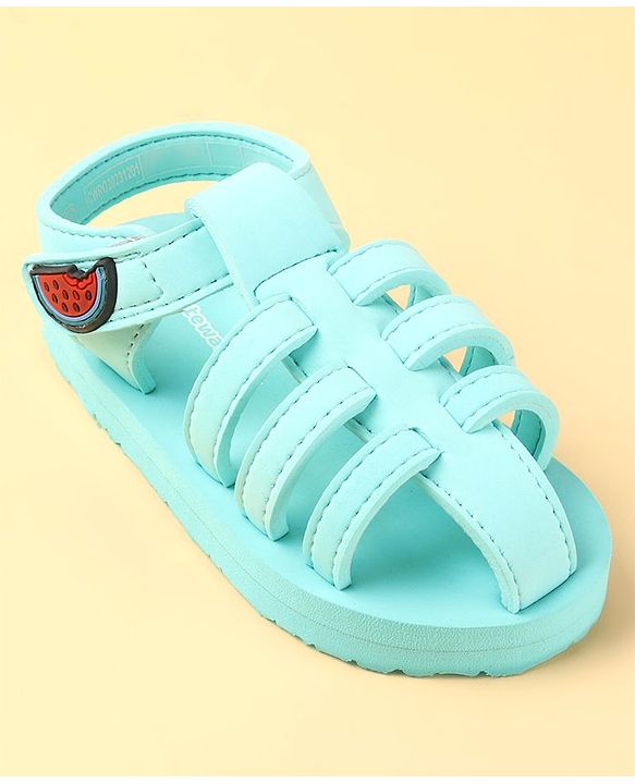 Cute Walk by Babyhug  Sandals with Velcro Closure & Watermelon  Applique - Light Blue