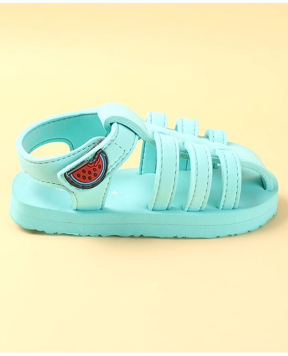 Cute Walk by Babyhug  Sandals with Velcro Closure & Watermelon  Applique - Light Blue