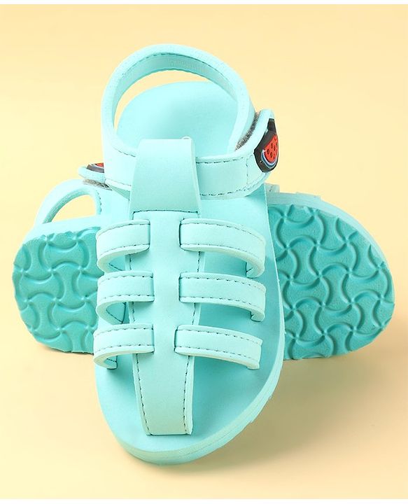 Cute Walk by Babyhug  Sandals with Velcro Closure & Watermelon  Applique - Light Blue