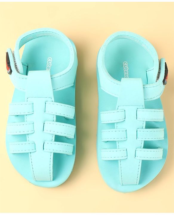 Cute Walk by Babyhug  Sandals with Velcro Closure & Watermelon  Applique - Light Blue