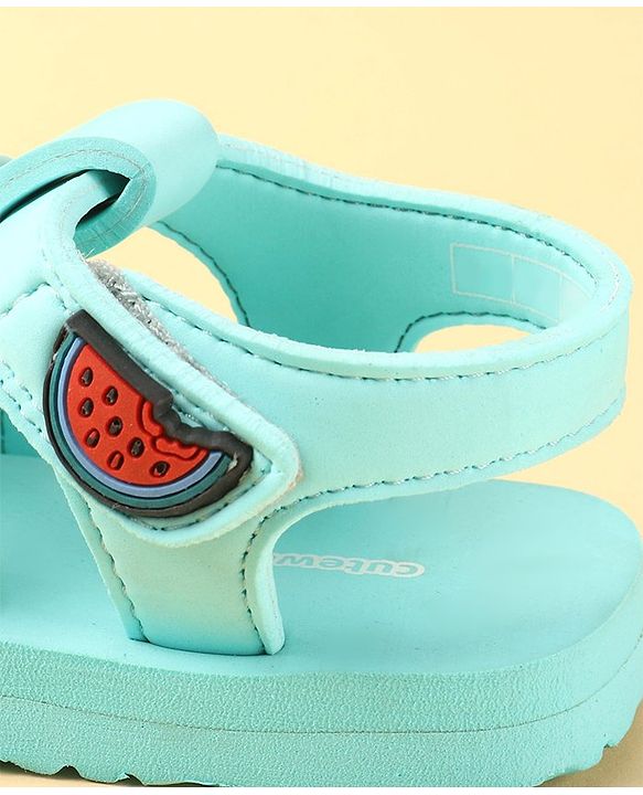 Cute Walk by Babyhug  Sandals with Velcro Closure & Watermelon  Applique - Light Blue