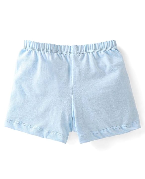 Babyhug 100% Cotton Knit Trunk Stripes & Palm Tree Print Pack of 3 - Blue Green & Peach