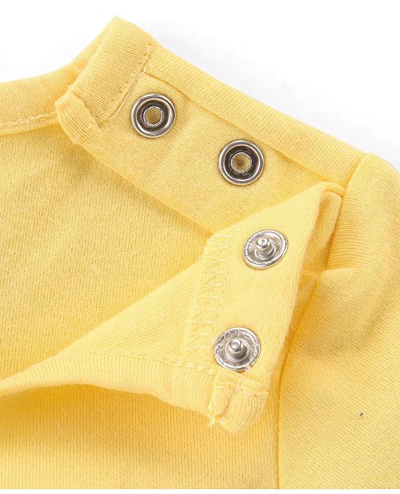 Babyhug 100% Cotton Knit Half Sleeves Onesie Fruit Print - Yellow