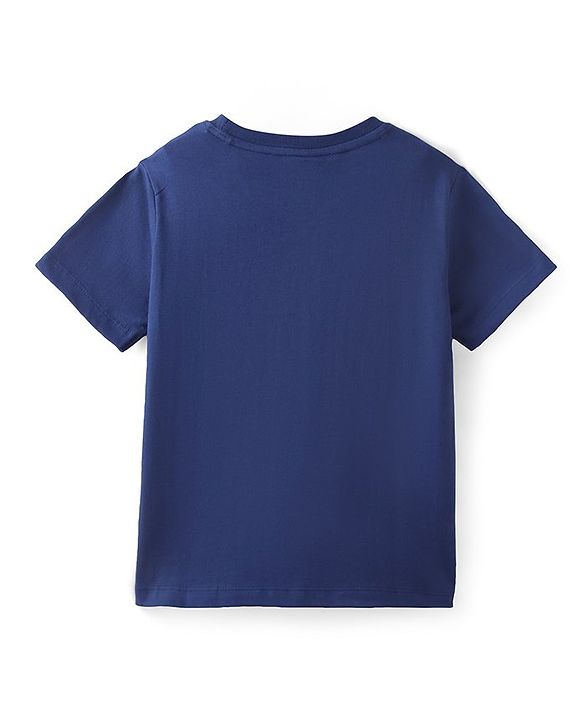 Pine Kids Marvel Cotton Knit Half Sleeves T-Shirt with Avenger Graphics - Navy Blue