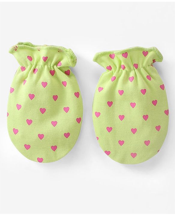 Babyhug 100% Cotton Mittens Heart & Strawberry Print Pack of 3 - Multicolour