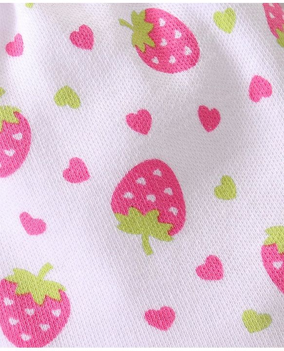Babyhug 100% Cotton Mittens Heart & Strawberry Print Pack of 3 - Multicolour