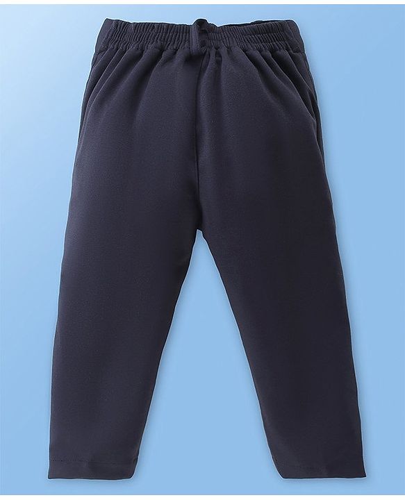 Babyhug Knit Full Sleeves Boat Print  Party Shirt & Trousers with Cap  Bow & Suspender - White & Navy Blue