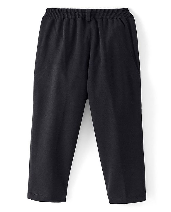 Babyhug Party Wear Full Sleeves Embellished Party Suit With Waistcoat & Bow - Black & White