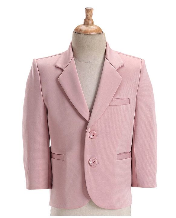 Babyhug Full Sleeves Solid Color 5 Piece Party Suit With Waistcoat & Bow -Pink