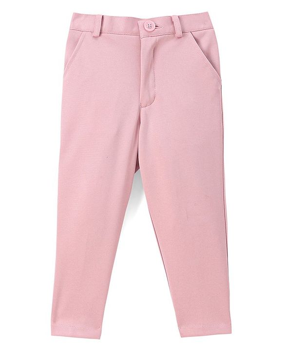 Babyhug Full Sleeves Solid Color 5 Piece Party Suit With Waistcoat & Bow -Pink