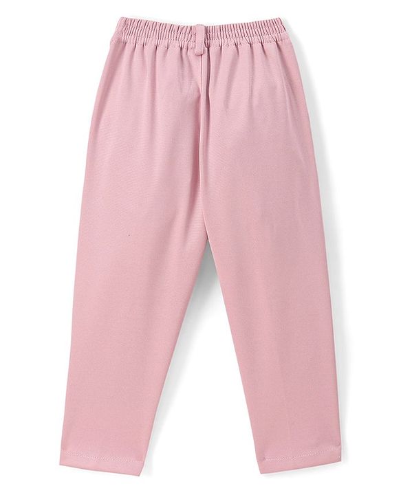 Babyhug Full Sleeves Solid Color 5 Piece Party Suit With Waistcoat & Bow -Pink