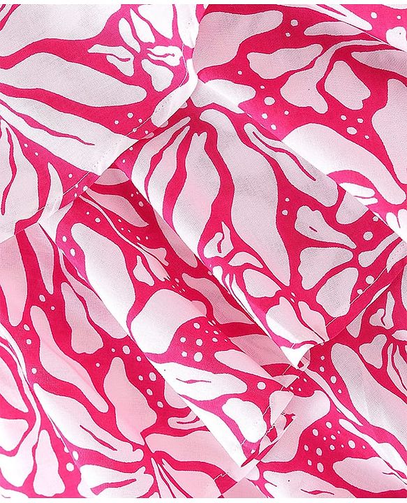 Pine Kids Woven Sleeveless Frock With Floral Print - Pink