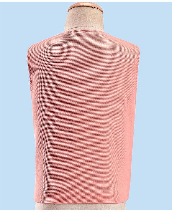 Babyhug Party Wear Knitted Solid Colour Waistcoat Set With Full Sleeves Shirt- Peach