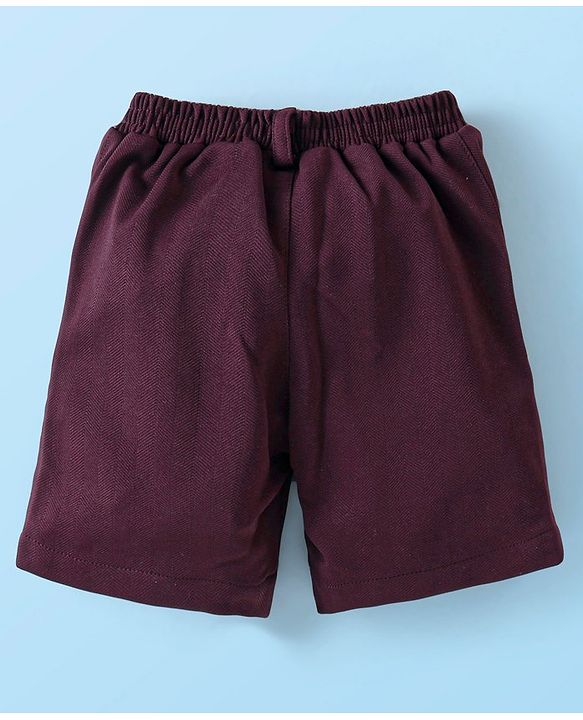 Babyhug Cotton Woven Full Sleeves   Party Suit  with Bow -  Maroon