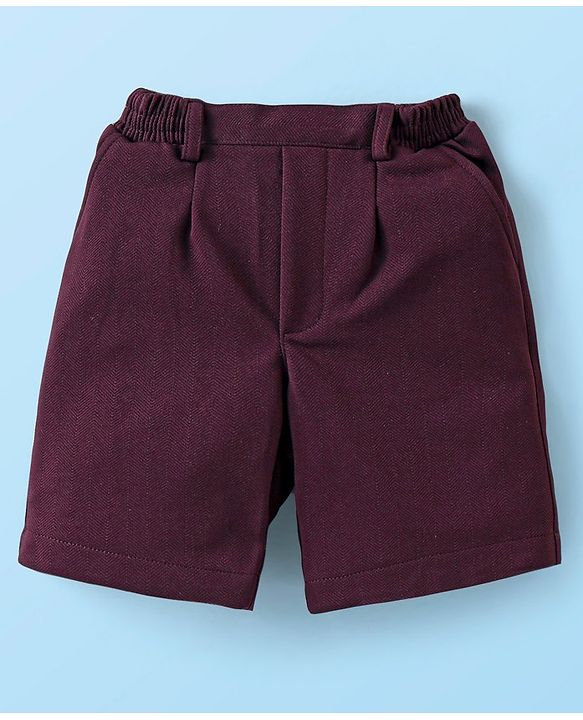 Babyhug Cotton Woven Full Sleeves   Party Suit  with Bow -  Maroon
