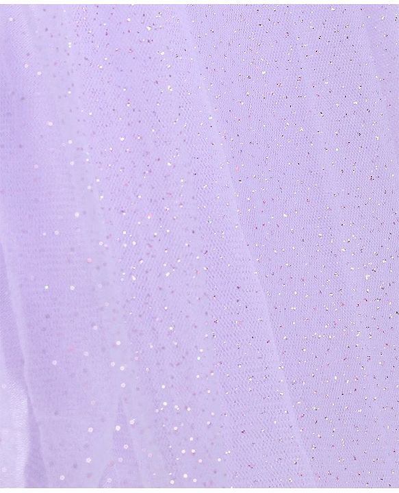 Babyhug Cap Sleeves Party Wear Gown With Lace Detail & Sequin Detailing - Lavender