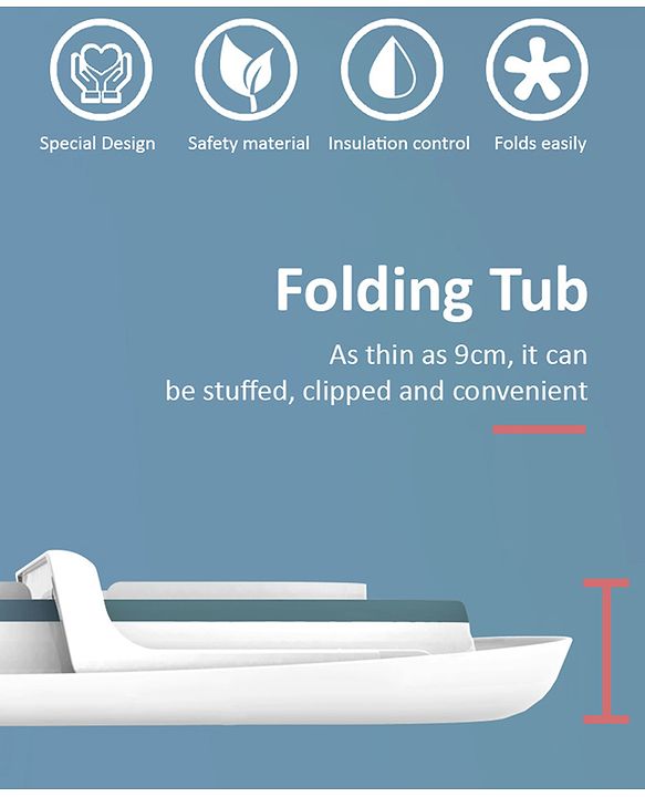 Babyhug Foldable Baby Bath Tub with Soap Space - Red