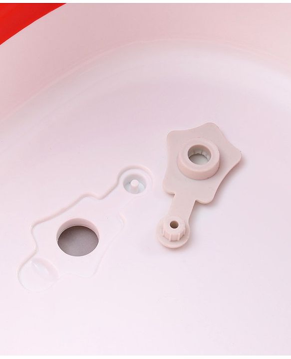 Babyhug Foldable Baby Bath Tub with Soap Space - Red