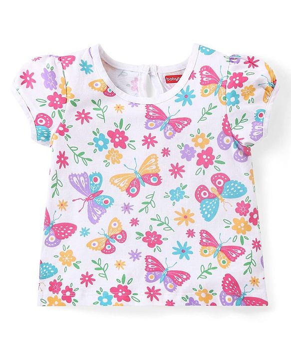 Babyhug Cotton Knit Half Sleeves Top with Polka Dot Print Pack of 3 - Multicolor