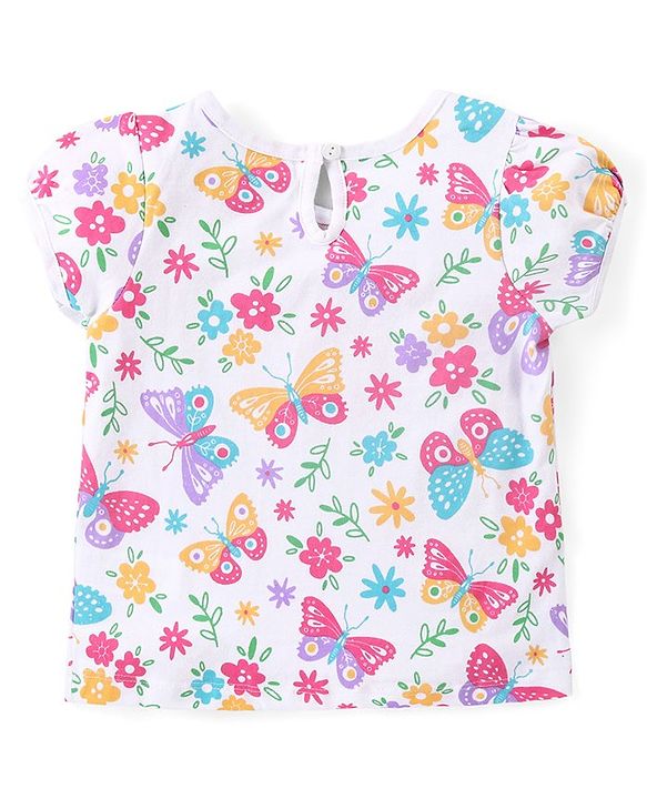 Babyhug Cotton Knit Half Sleeves Top with Polka Dot Print Pack of 3 - Multicolor