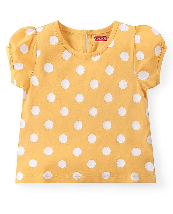 Babyhug Cotton Knit Half Sleeves Top with Polka Dot Print Pack of 3 - Multicolor