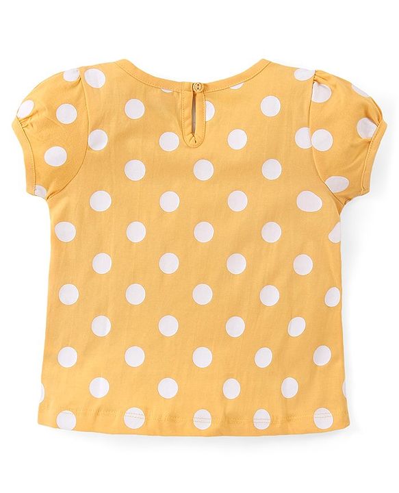 Babyhug Cotton Knit Half Sleeves Top with Polka Dot Print Pack of 3 - Multicolor
