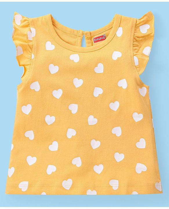 Babyhug Cotton Knit Frill Sleeves Top with Polka Dot Graphics Pack of 3 - Multicolour